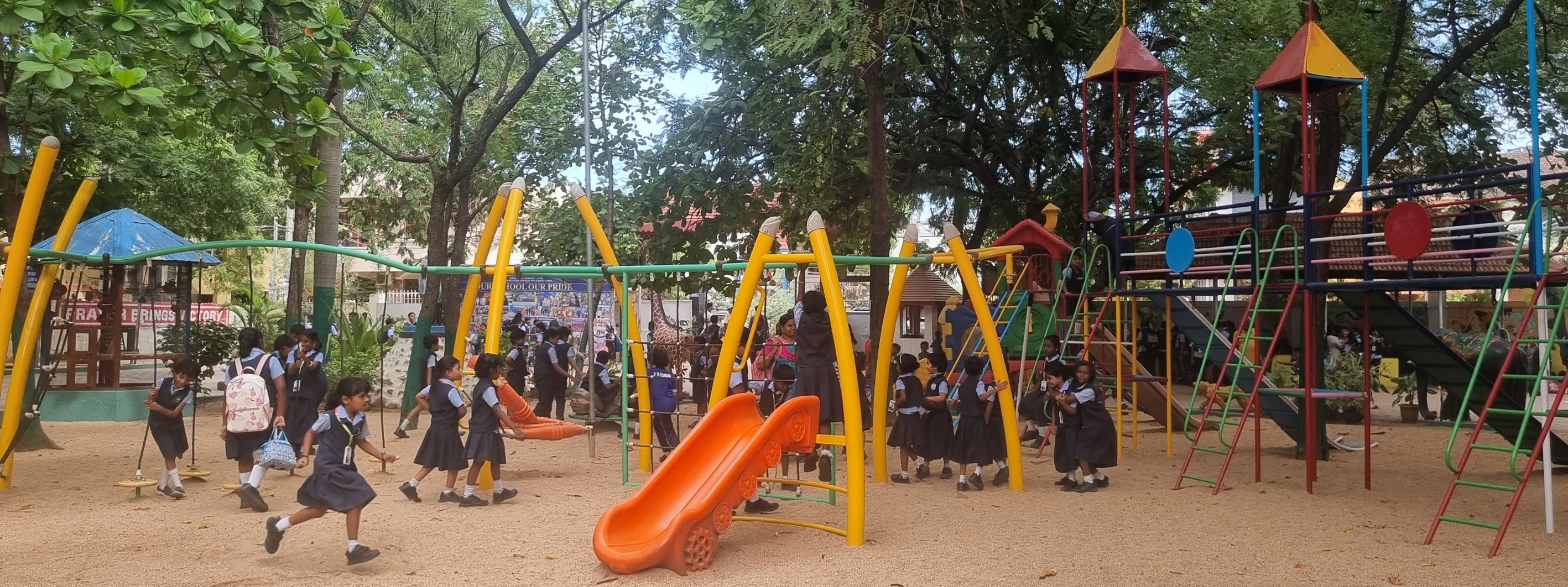 The lush 25-acre green campus