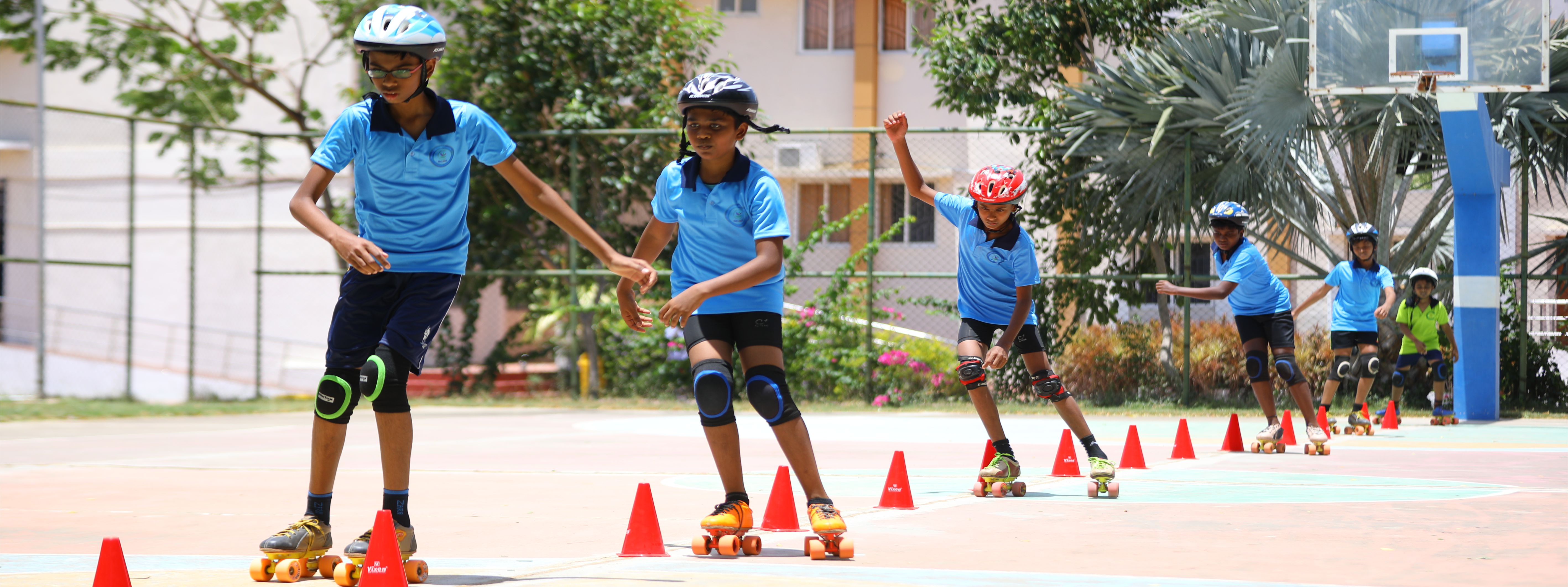 Students on the sports and athletic turfs
